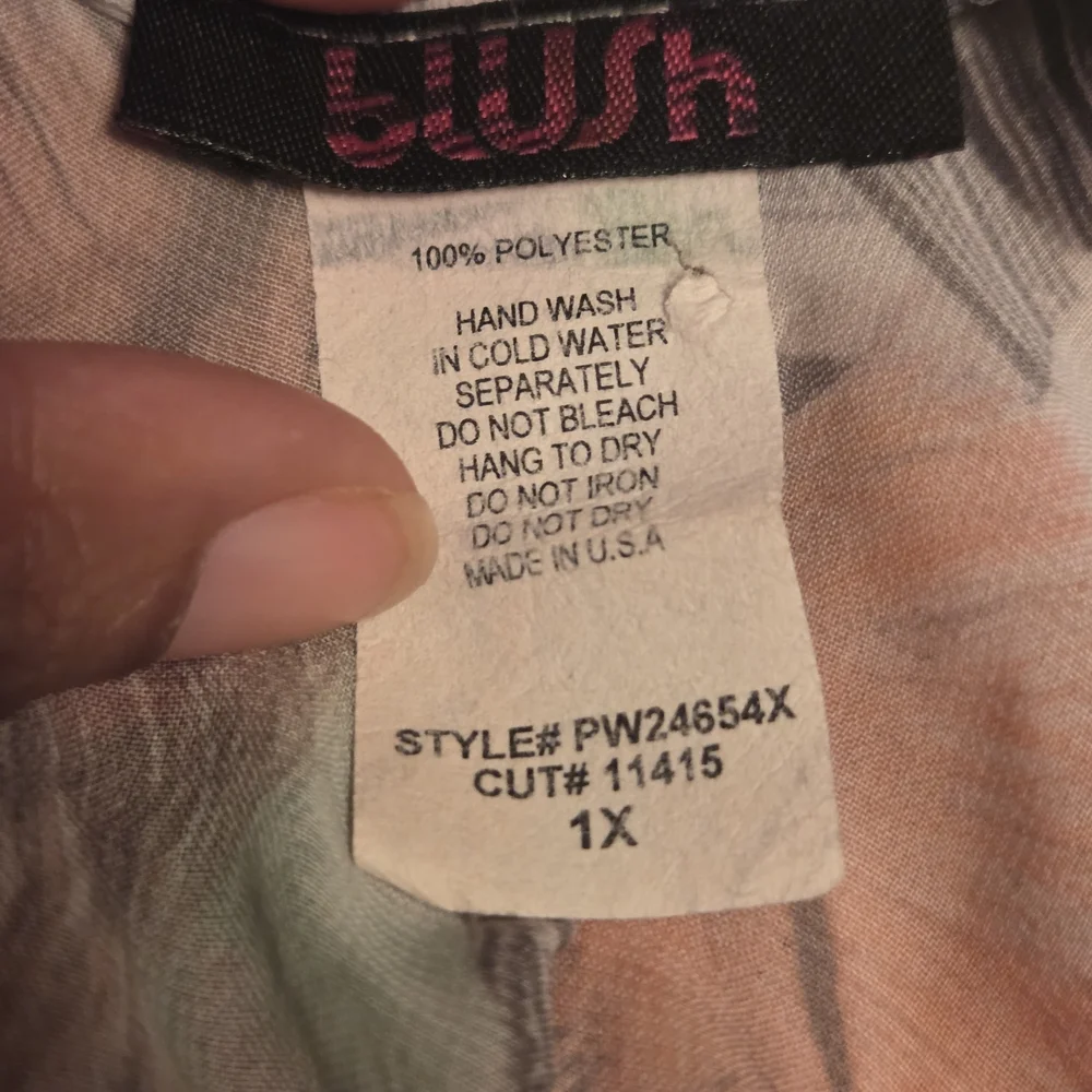 Blush Multicolor Feather Print Blouse - Picture 2 of 4